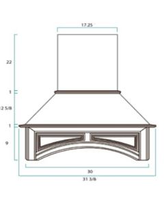 Craftsman Natural Shaker - ANGLE HOOD 30"