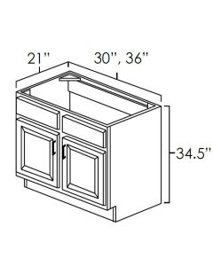Rustic Hickory 30" x 21" Vanity Sink Base Cabinets